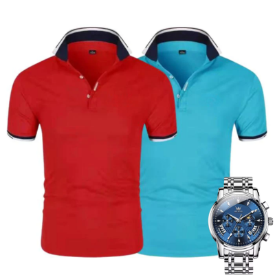 [Buy 2 Pay 1] 2-Pack Premiere Polo Shirts + Exclusive Watch